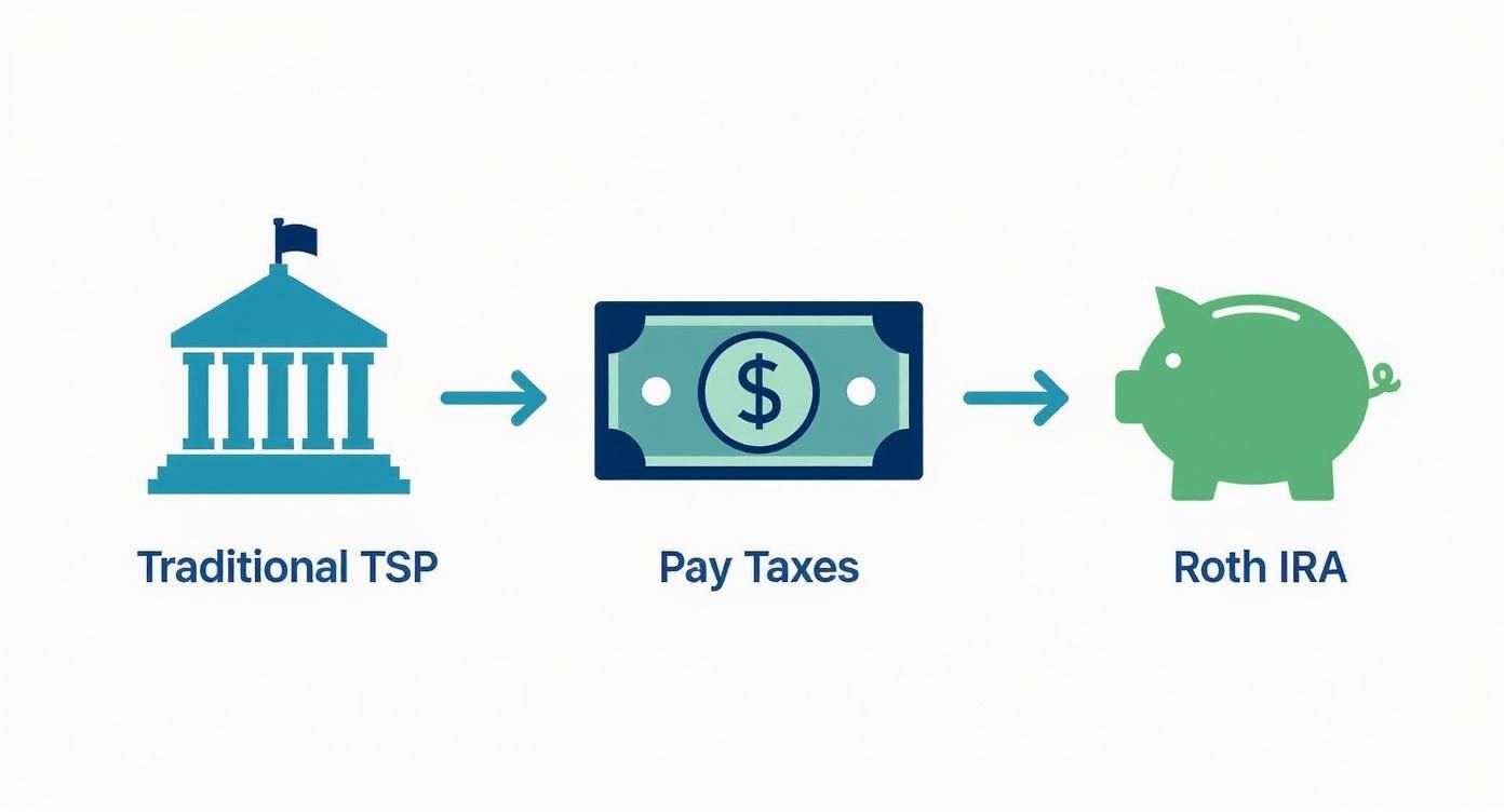 Infographic about tsp to roth ira rollover