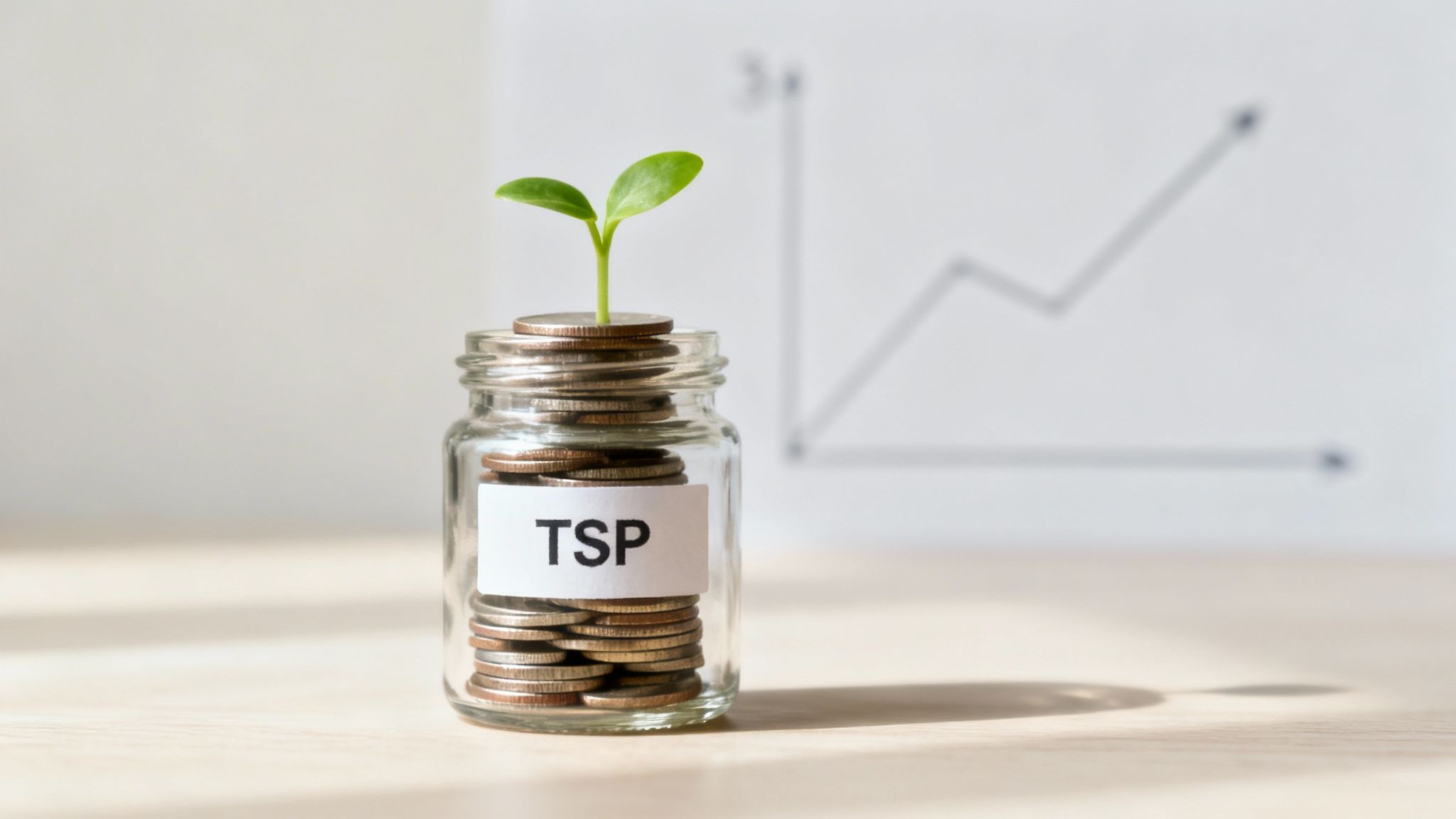 A person watering a small plant that has a coin on it, symbolizing investment growth.