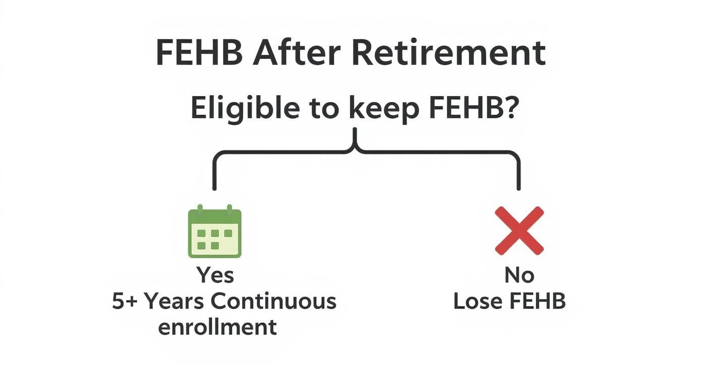 Infographic about federal employee health insurance after retirement