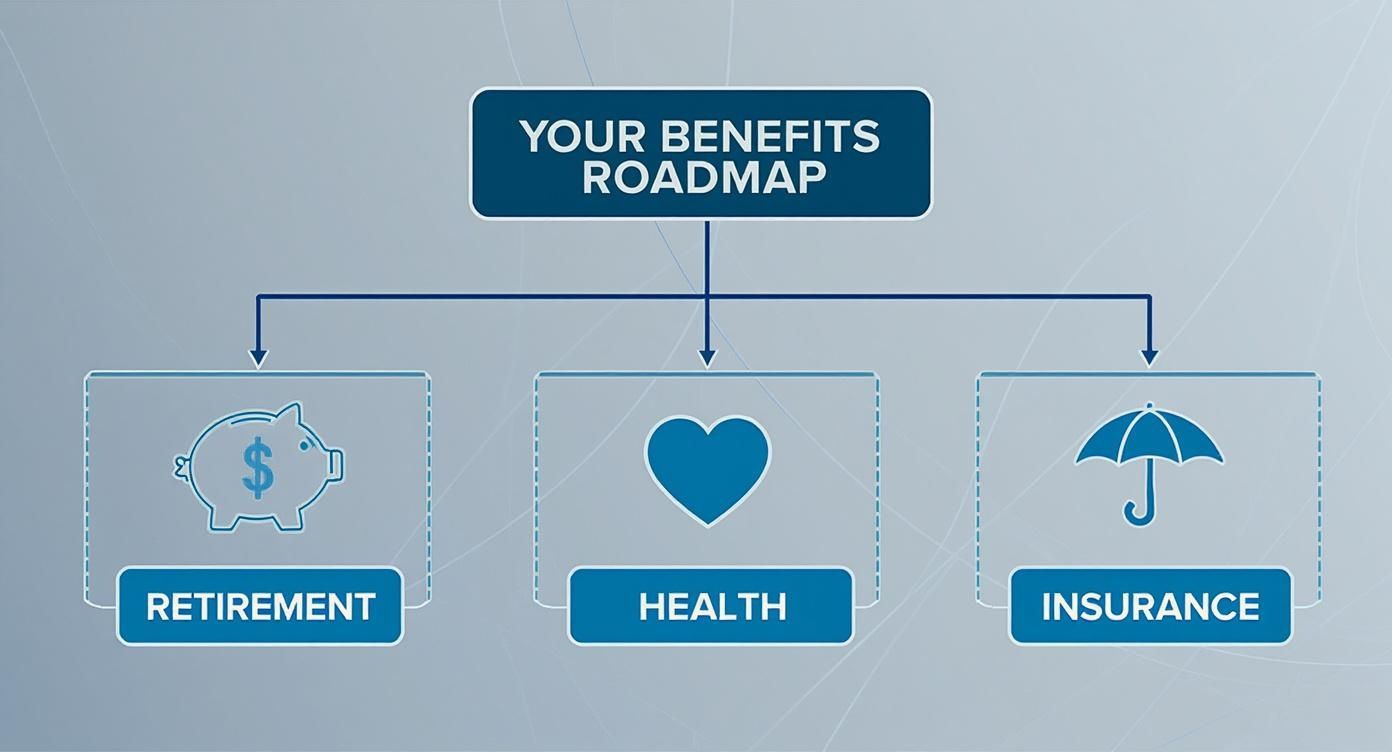 Infographic about federal employee benefits handbook