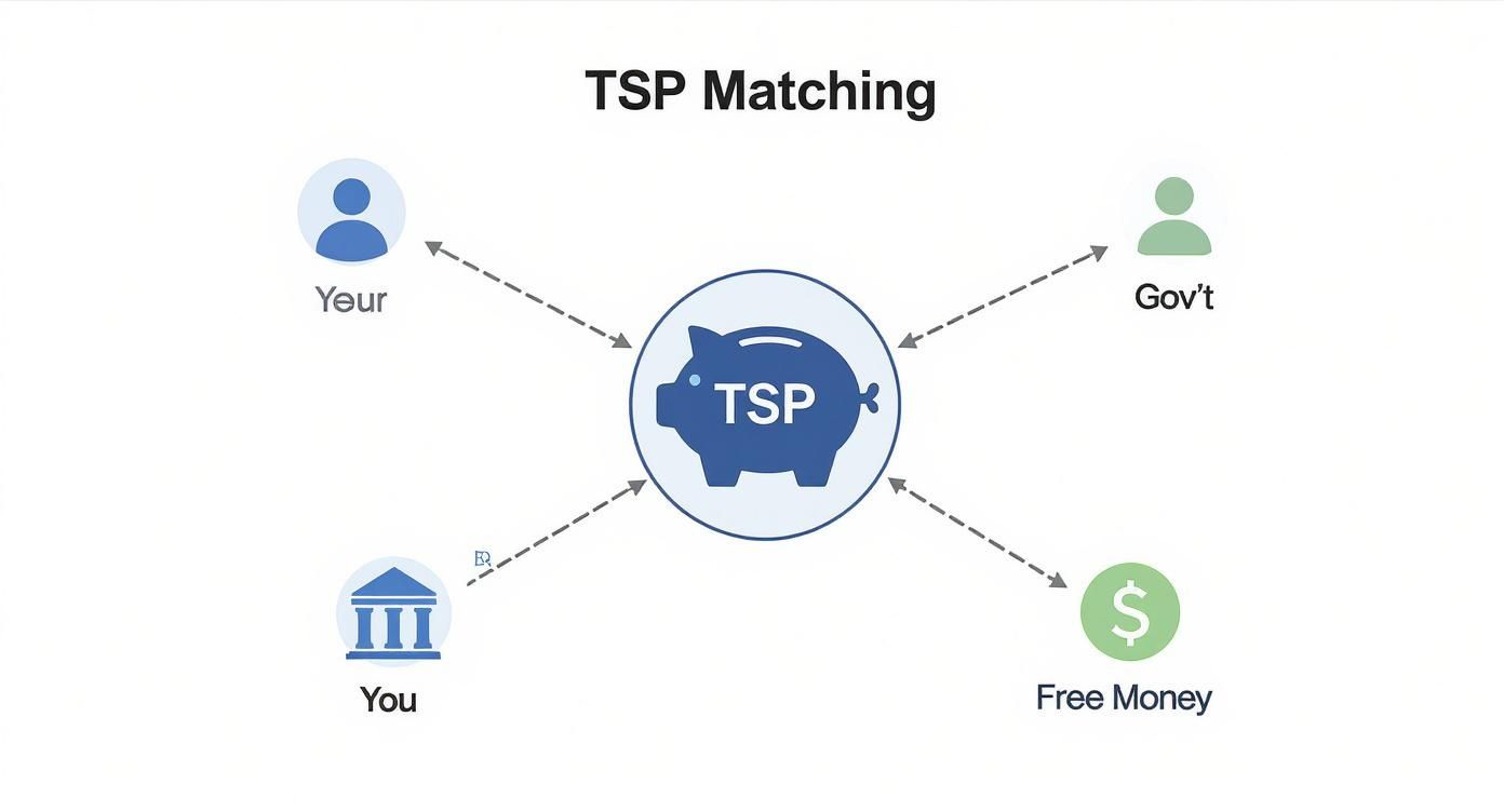 Infographic about government matching tsp