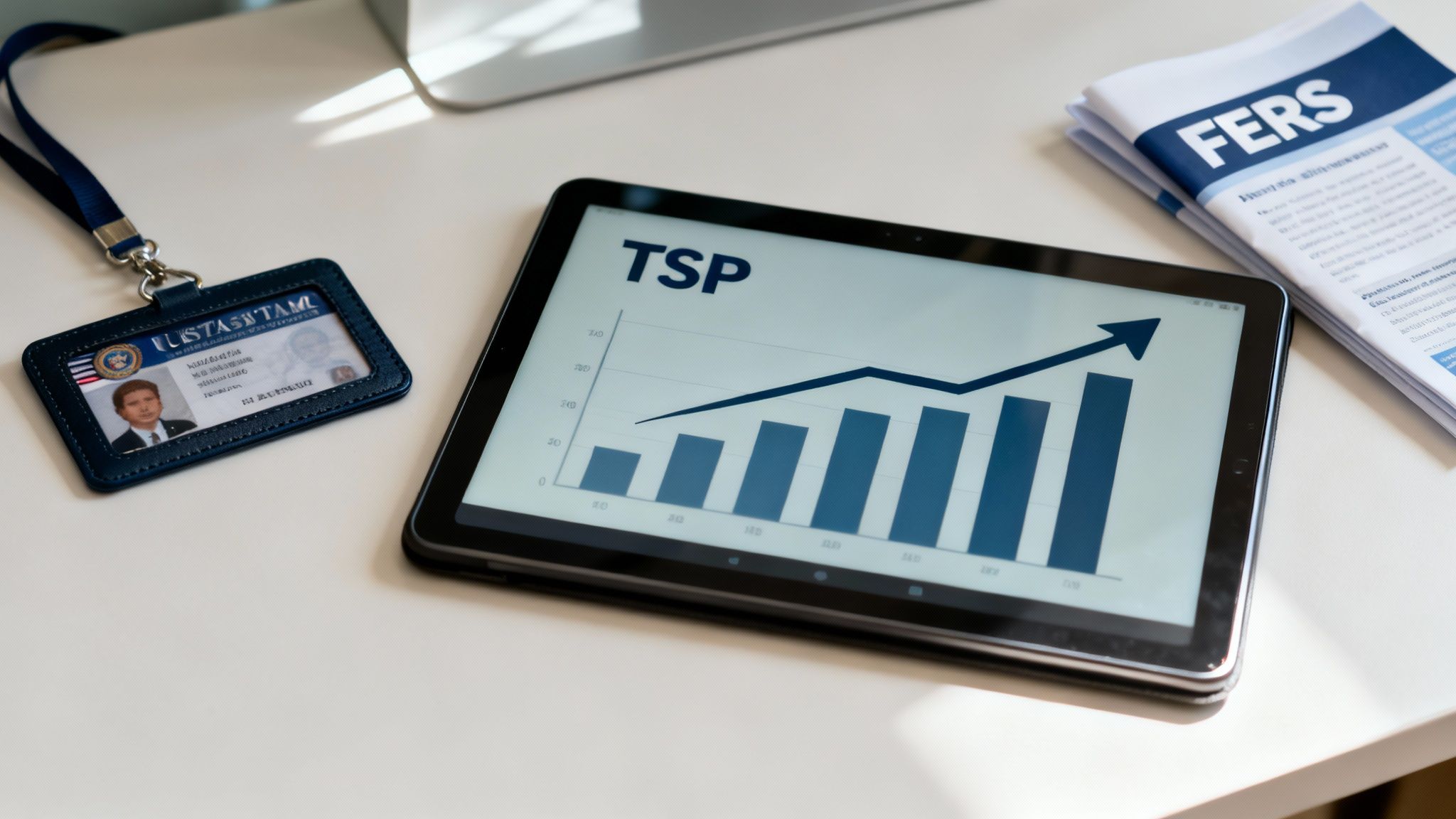 A person reviewing a detailed benefits document with a highlighter, planning their federal retirement.