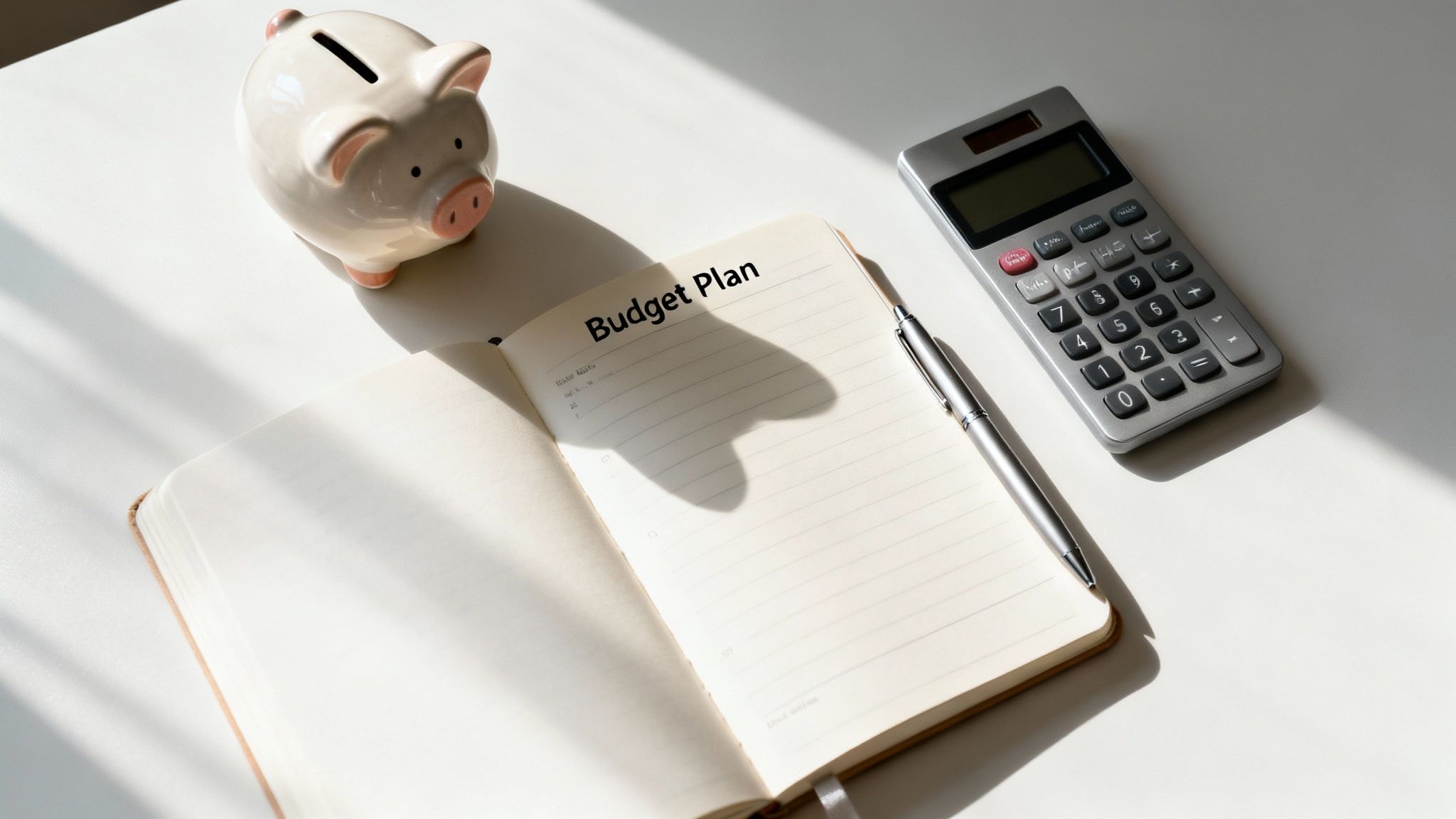 A person reviewing their financial plans at a desk, with charts and a laptop.