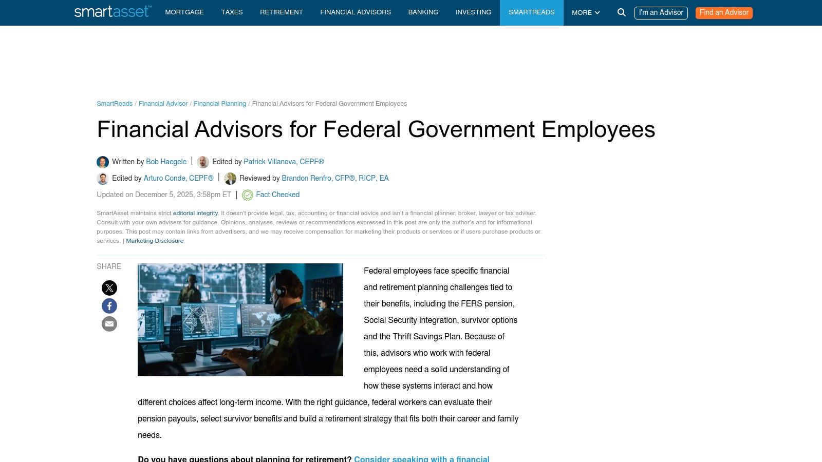 SmartAsset – Advisor Match (Federal-employee guidance)