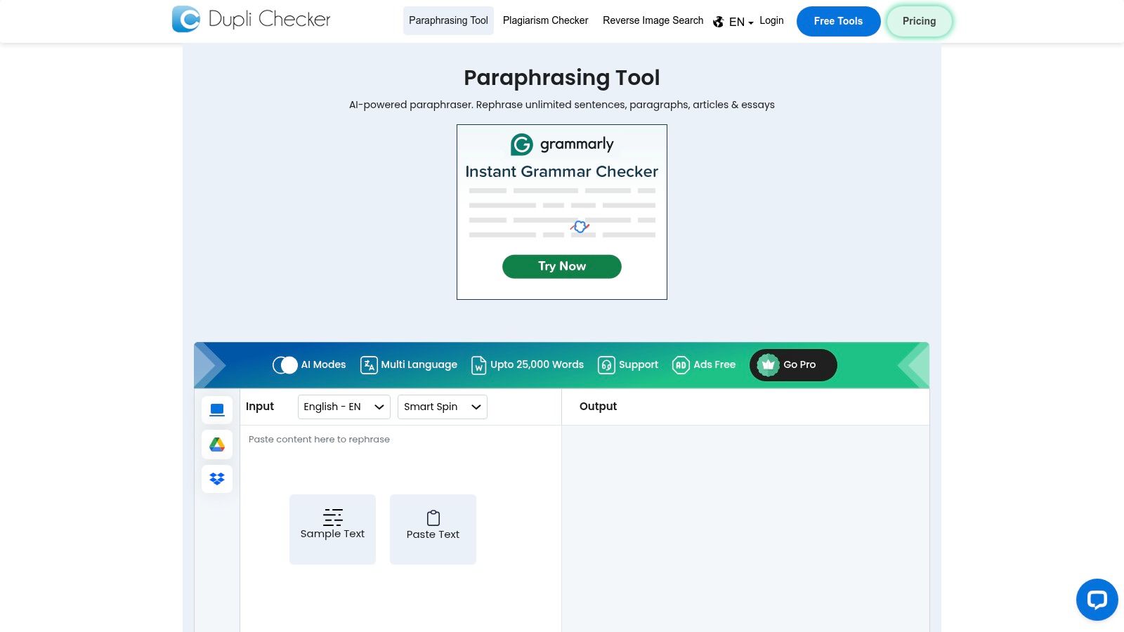 Duplichecker Paraphrasing Tool