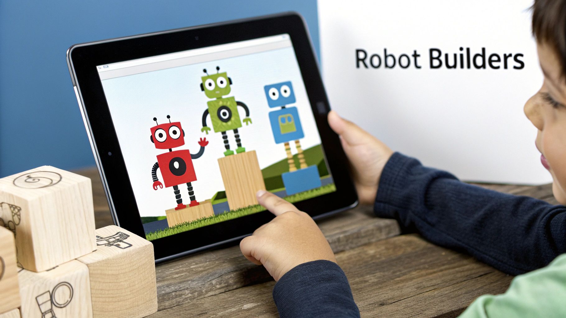 Toca Builders game screenshot showing colourful block structures and robot characters