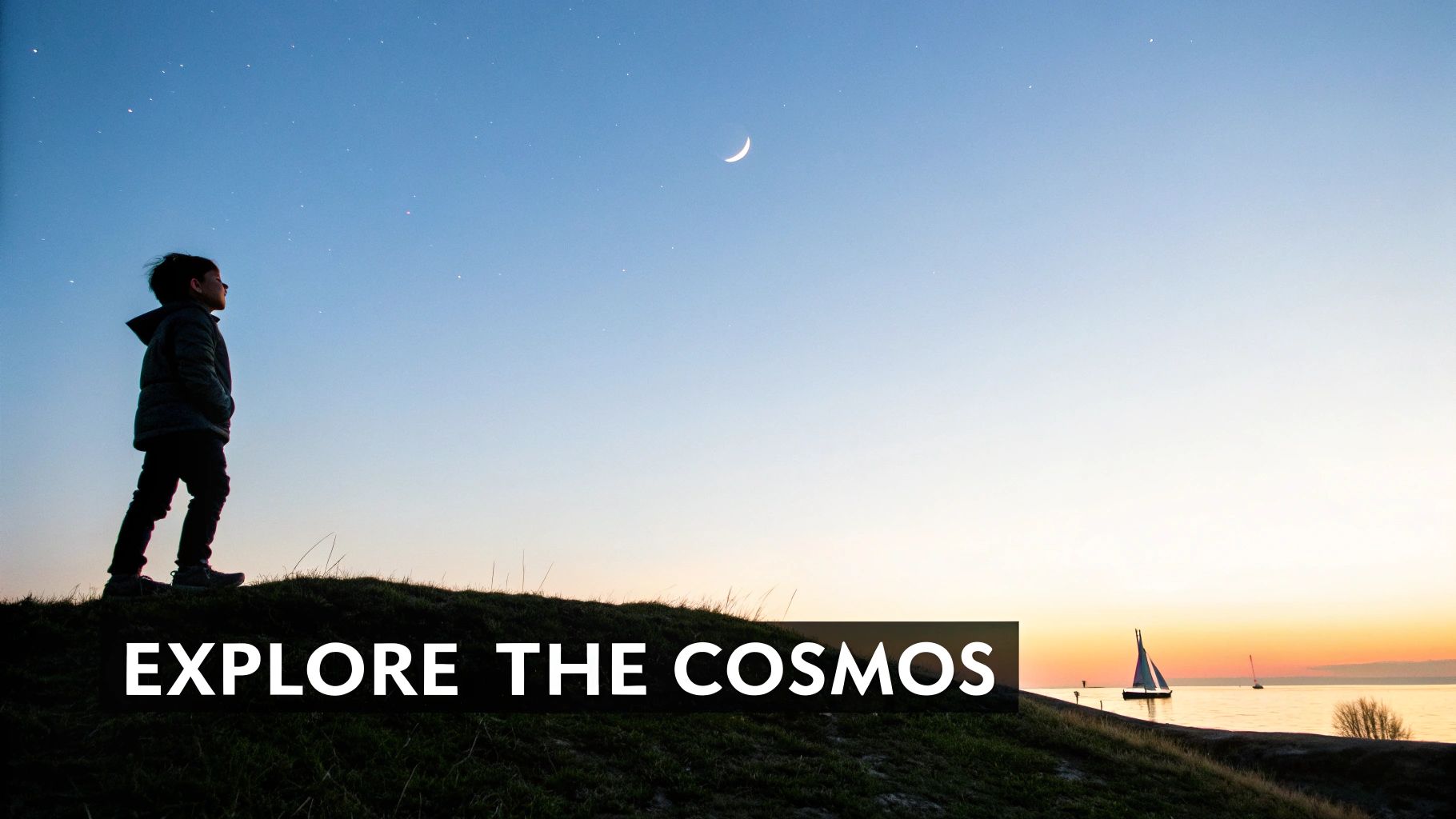 Illustration of a rocket launching into space with stars and planets in the background.