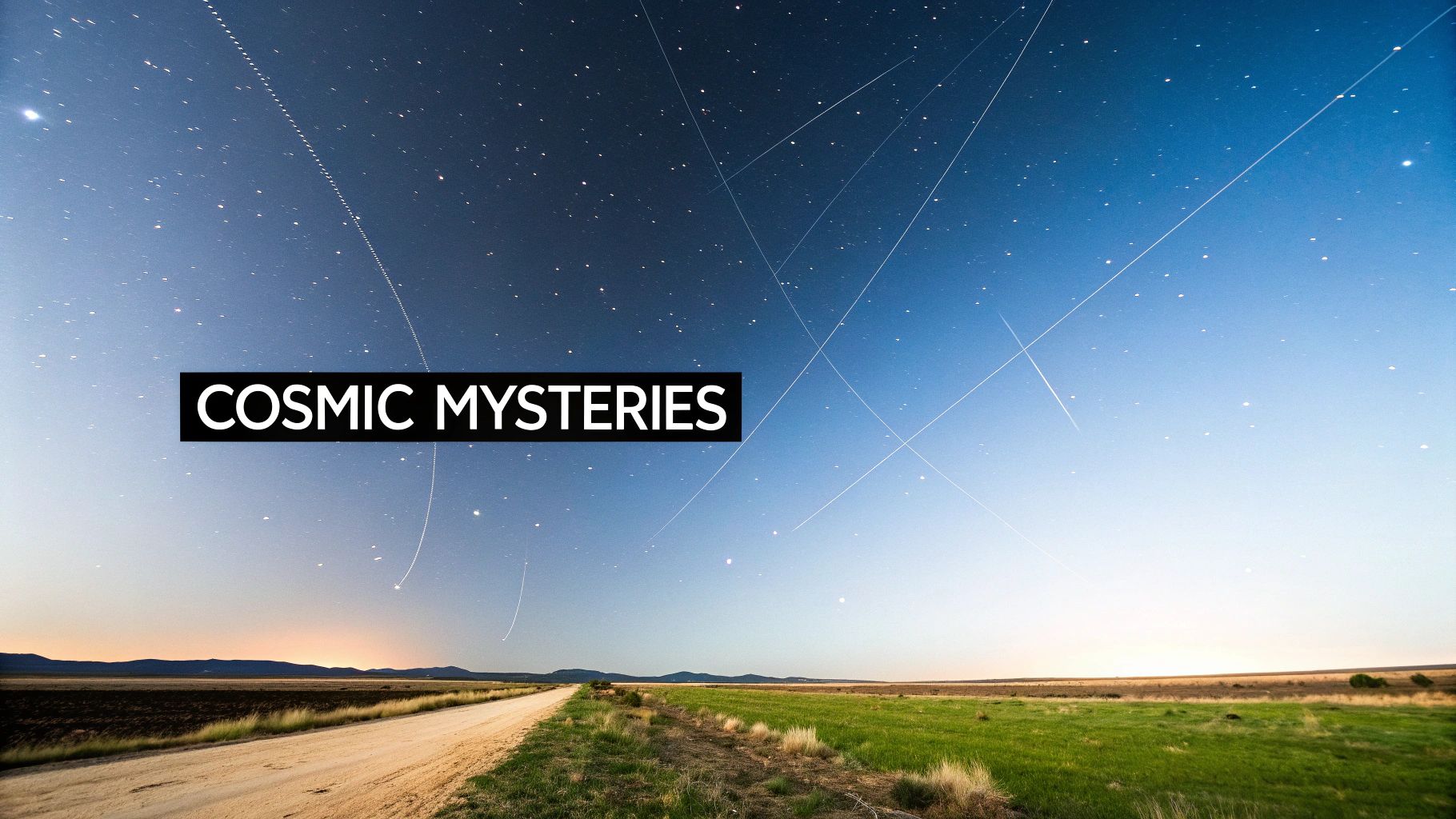 A dark, mysterious depiction of the universe with glowing nebulae and swirls of dark matter.