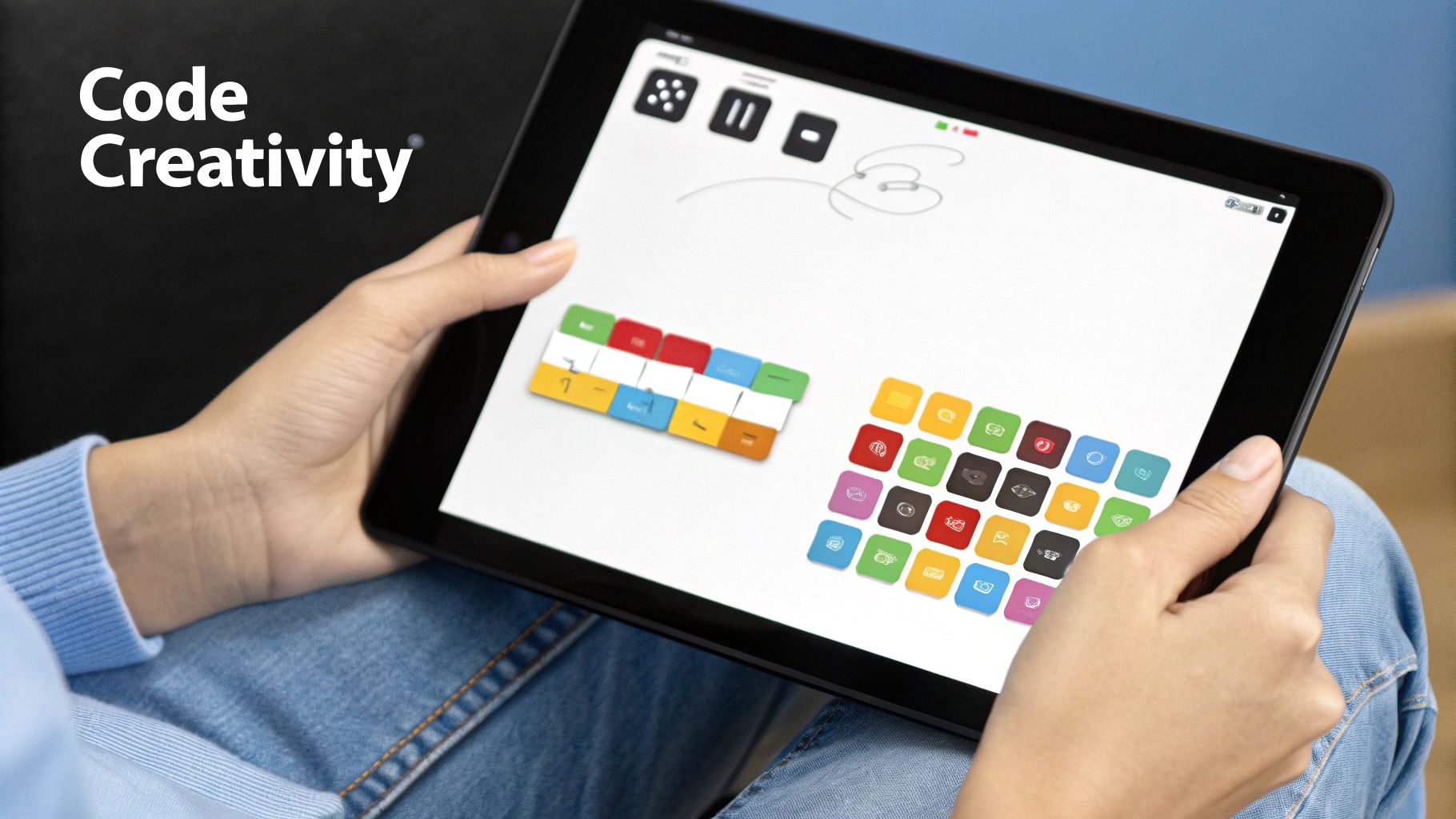 A child using a laptop to create a project on the Scratch platform
