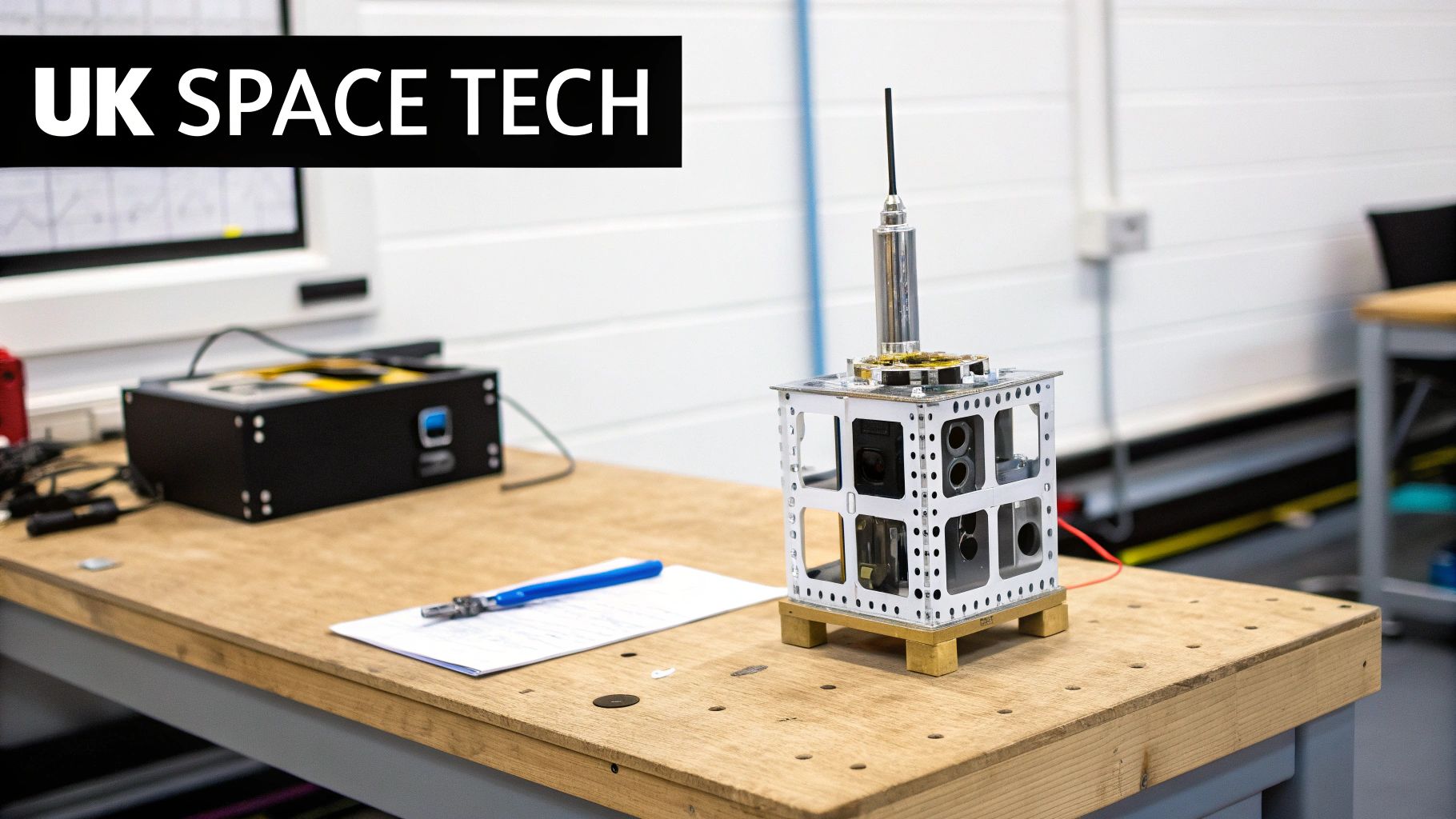 A space probe with Earth in the background