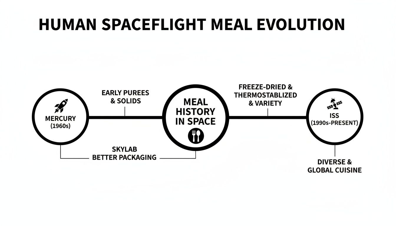 Infographic about what do astronauts eat