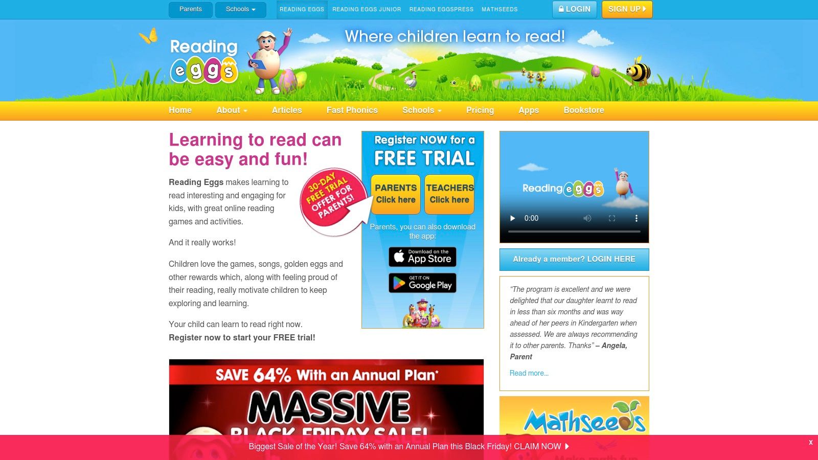 A screenshot of the colourful and engaging Reading Eggs (UK) interface, showing various learning activities.