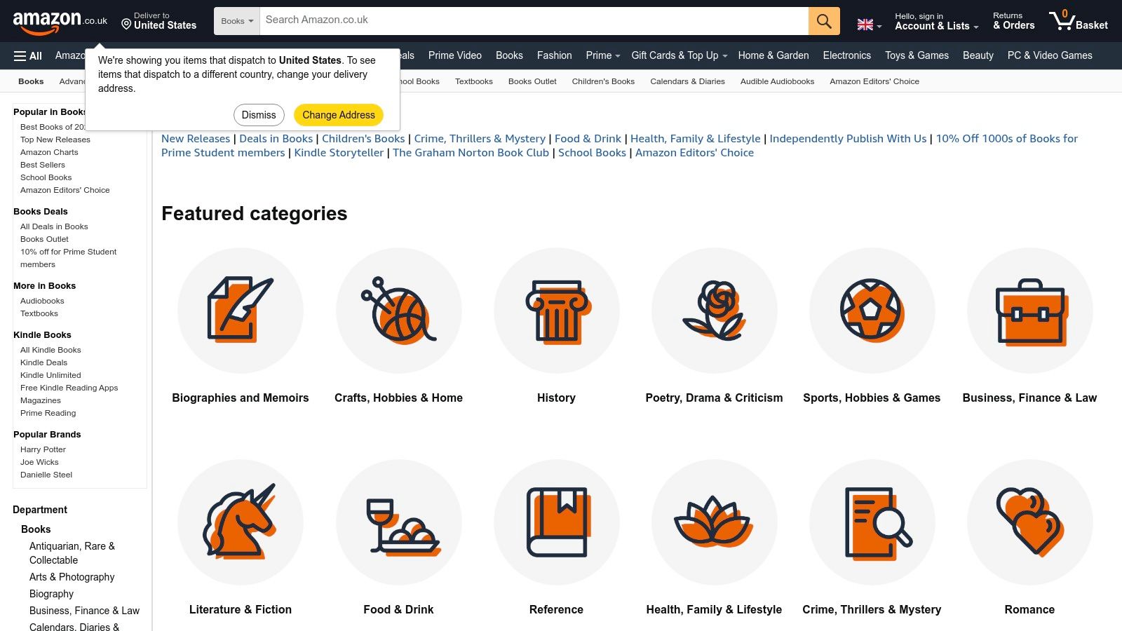 A screenshot of Amazon.co.uk's book category page, showing various science book covers for children.
