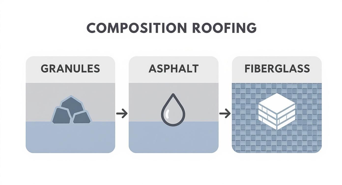 Infographic about composition roofing material