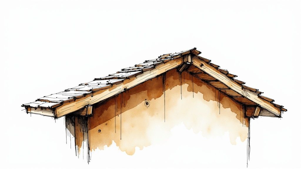 A close-up view of a beautifully installed cedar shake roof showing its distinct texture and layers.