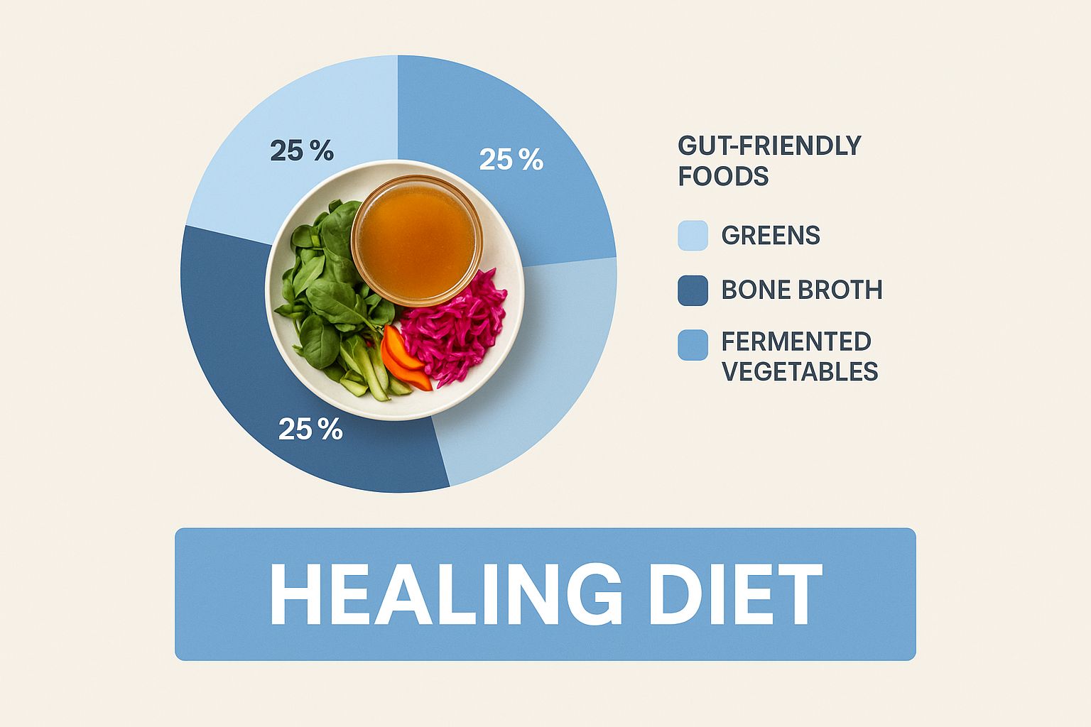Infographic about how to heal leaky gut naturally