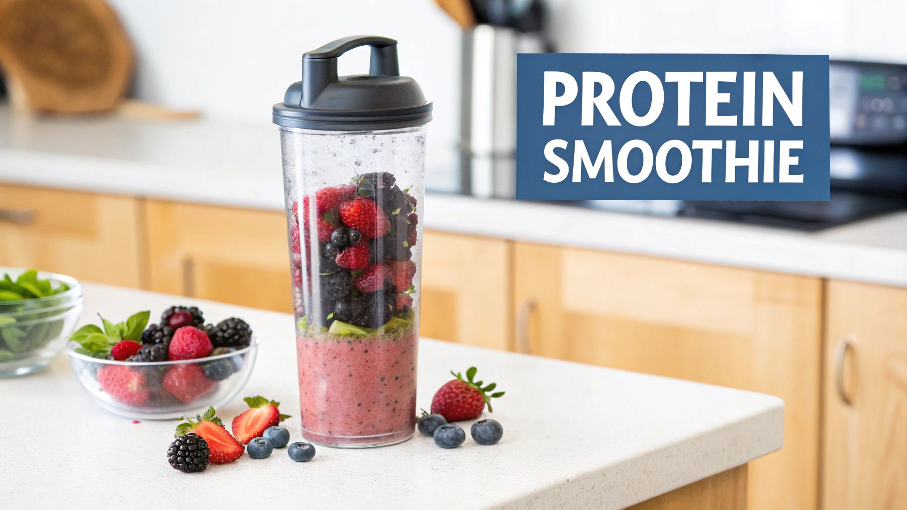 Protein Smoothie with Greek Yogurt and Berries