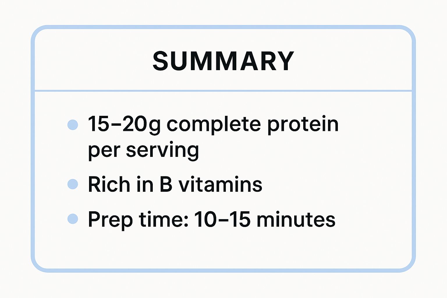 Infographic showing key data about Tofu Scramble with Nutritional Yeast