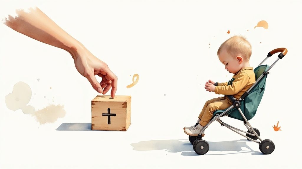 Image description of a toy block devotional prop