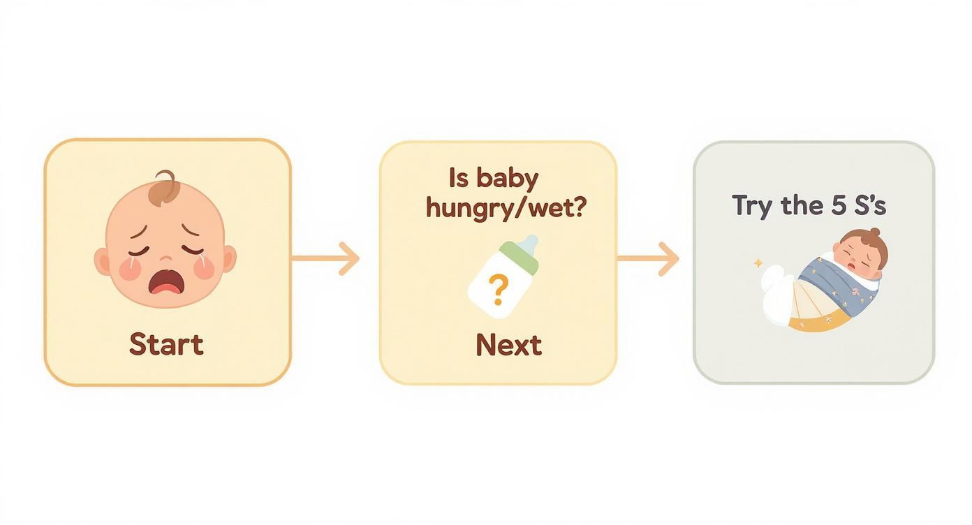 Infographic about how to soothe fussy baby