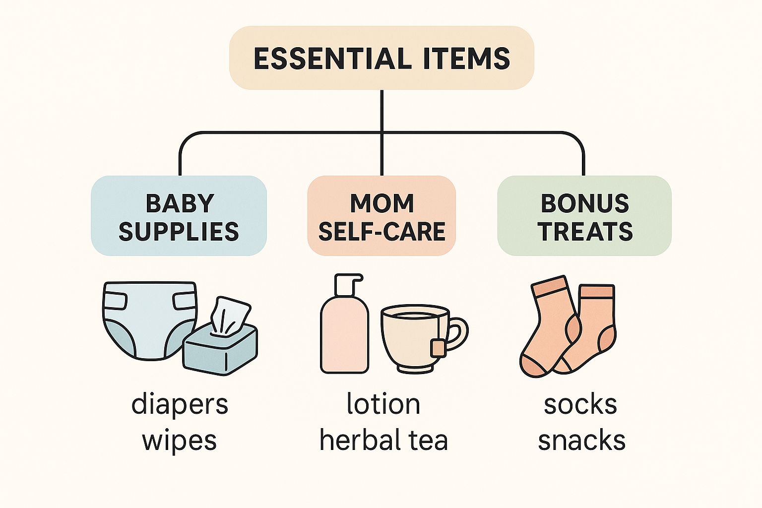 Infographic about baskets for new moms