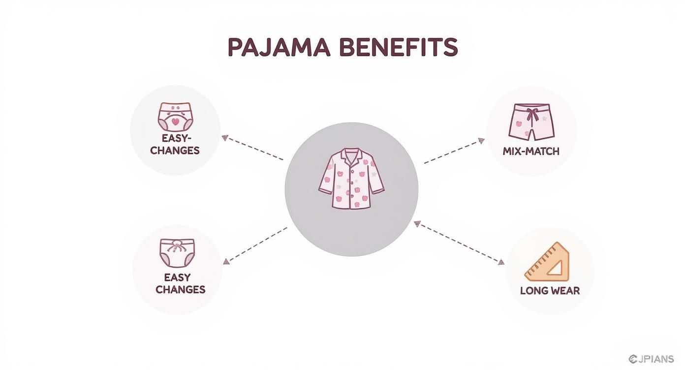 Infographic about two piece pajamas