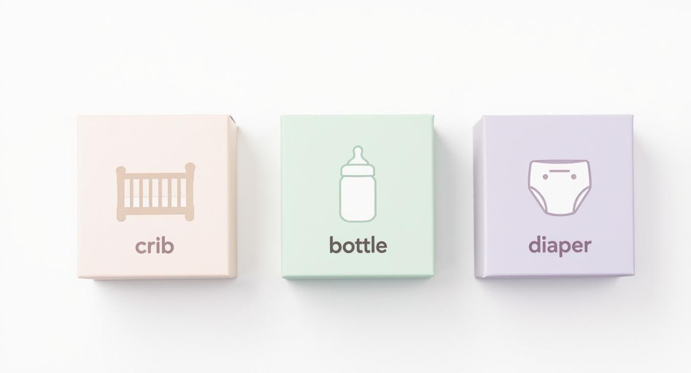 Infographic about newborn essentials shopping list