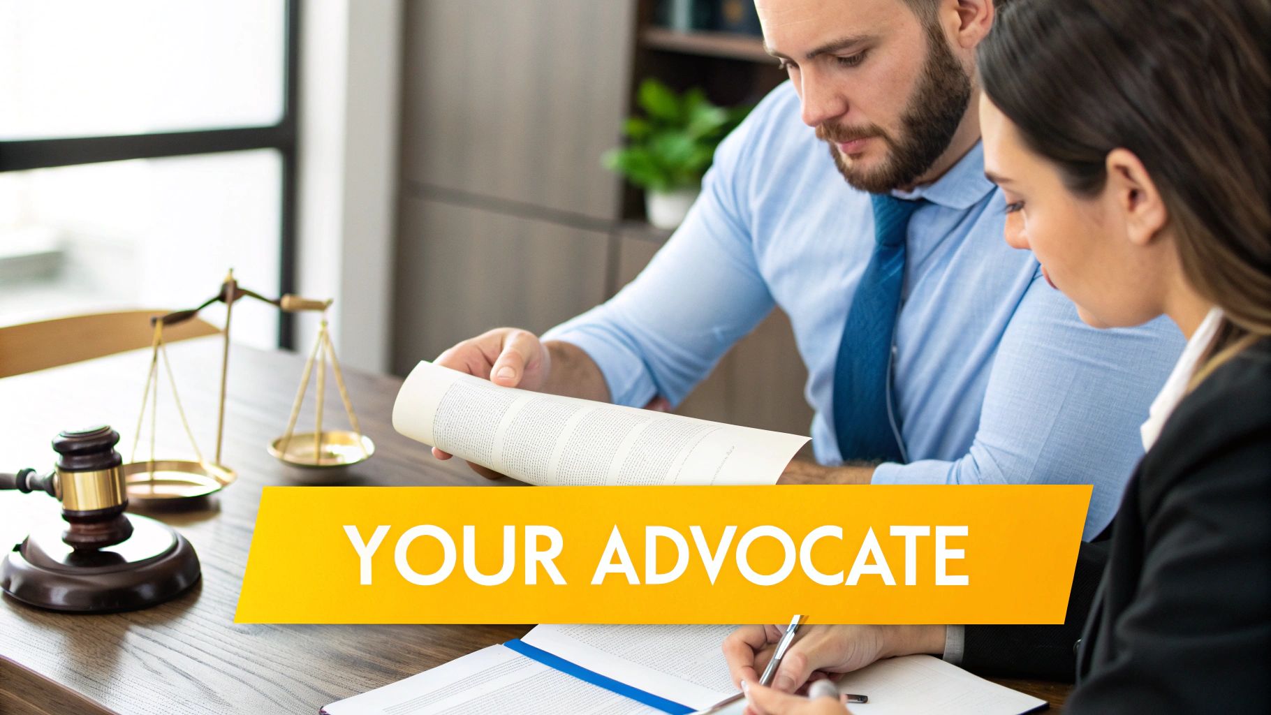 A lawyer reviewing legal documents at a desk, symbolizing a dog bite lawyer in Toronto working on a claim.