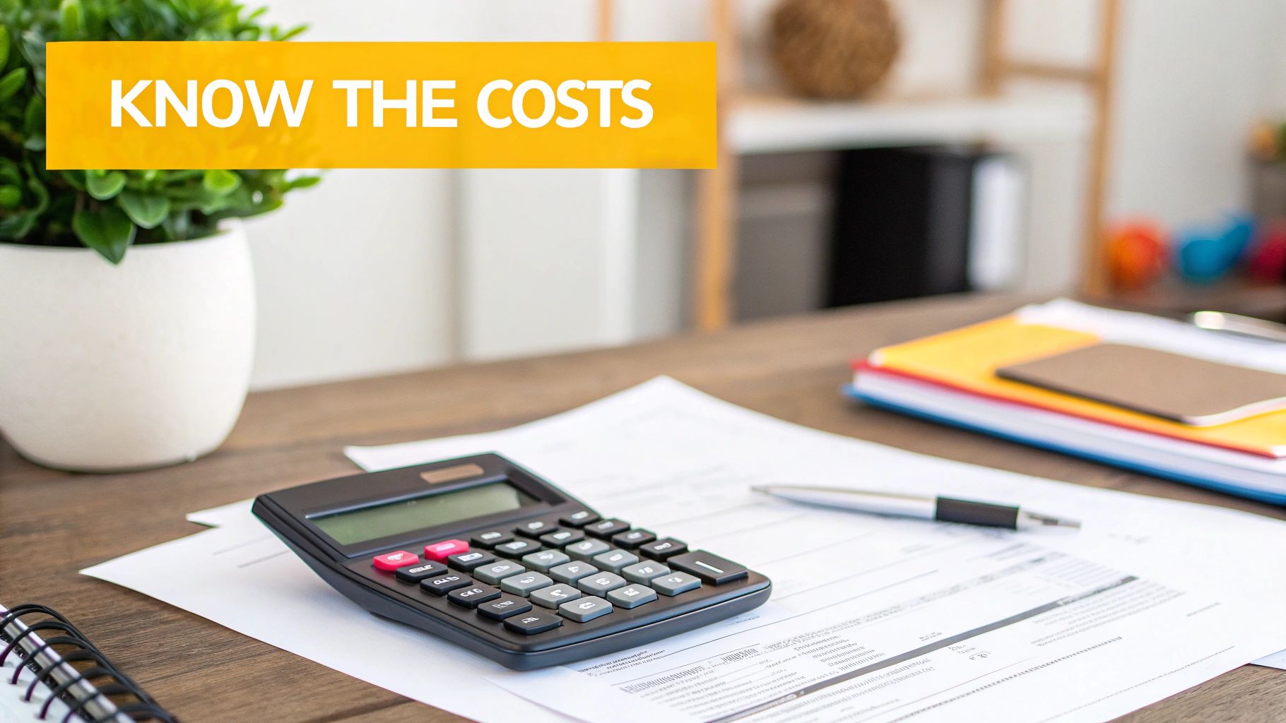 A calculator and a pen resting on top of legal documents related to estate planning.