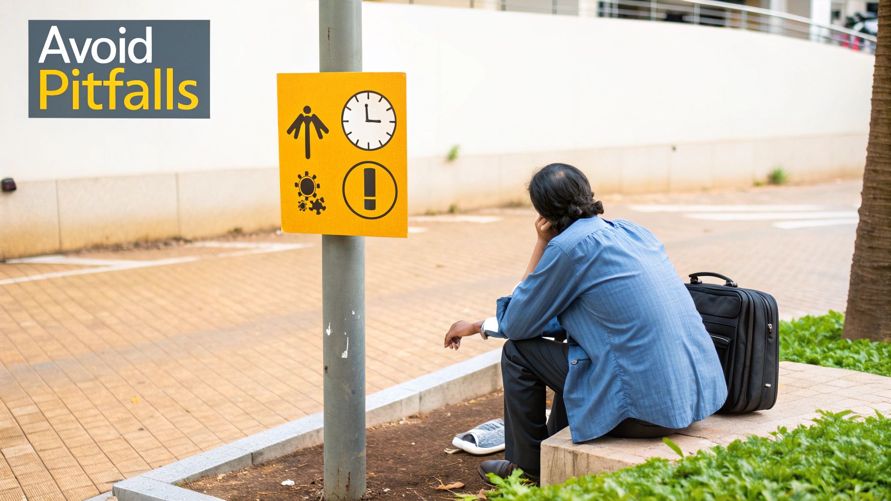 A red warning sign on a laptop screen symbolizing an application error.