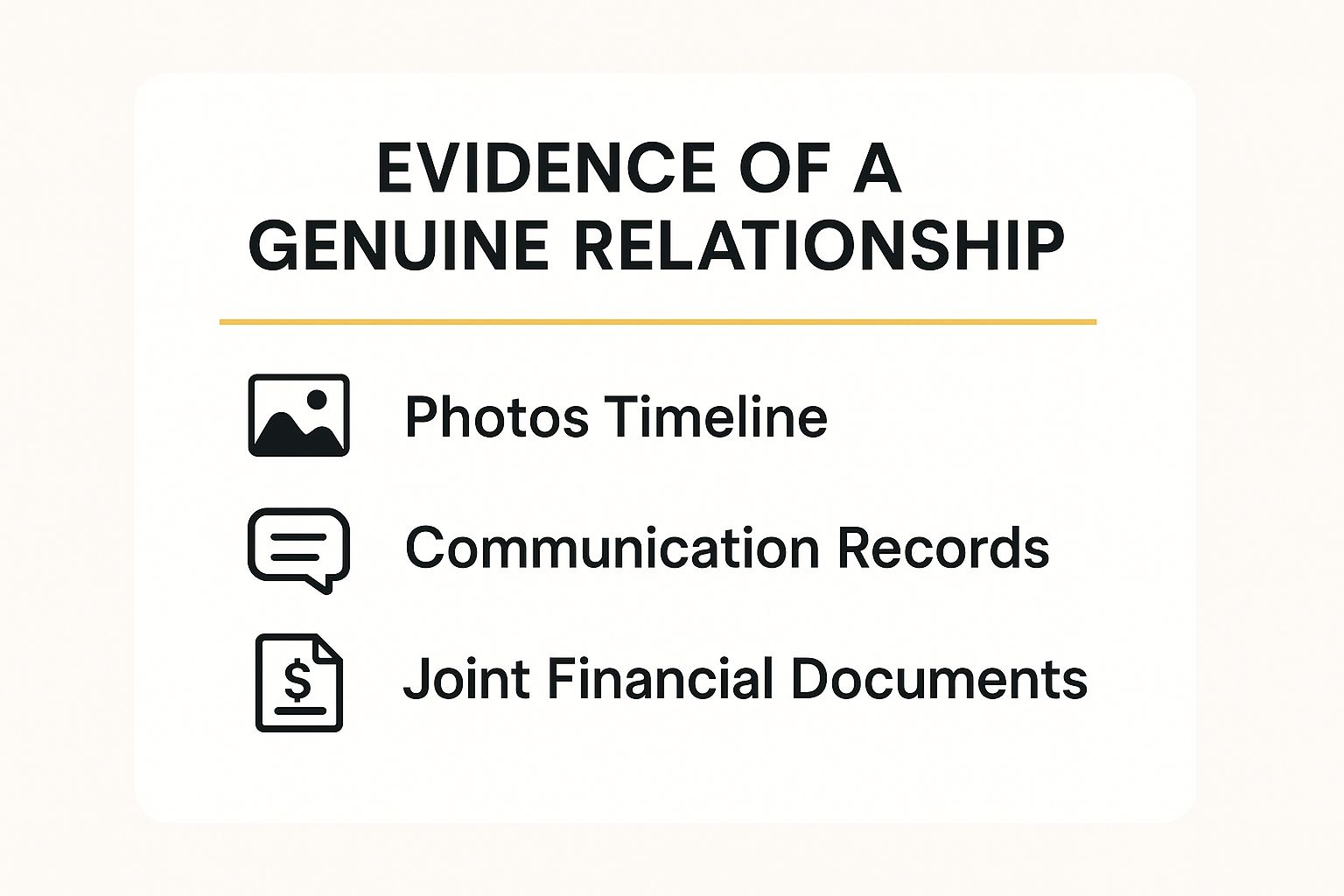 Infographic showing key data about Proof of Genuine Relationship