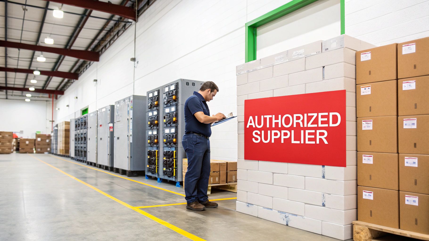 Engineers reviewing authentic Schneider Electric components in a modern UAE facility