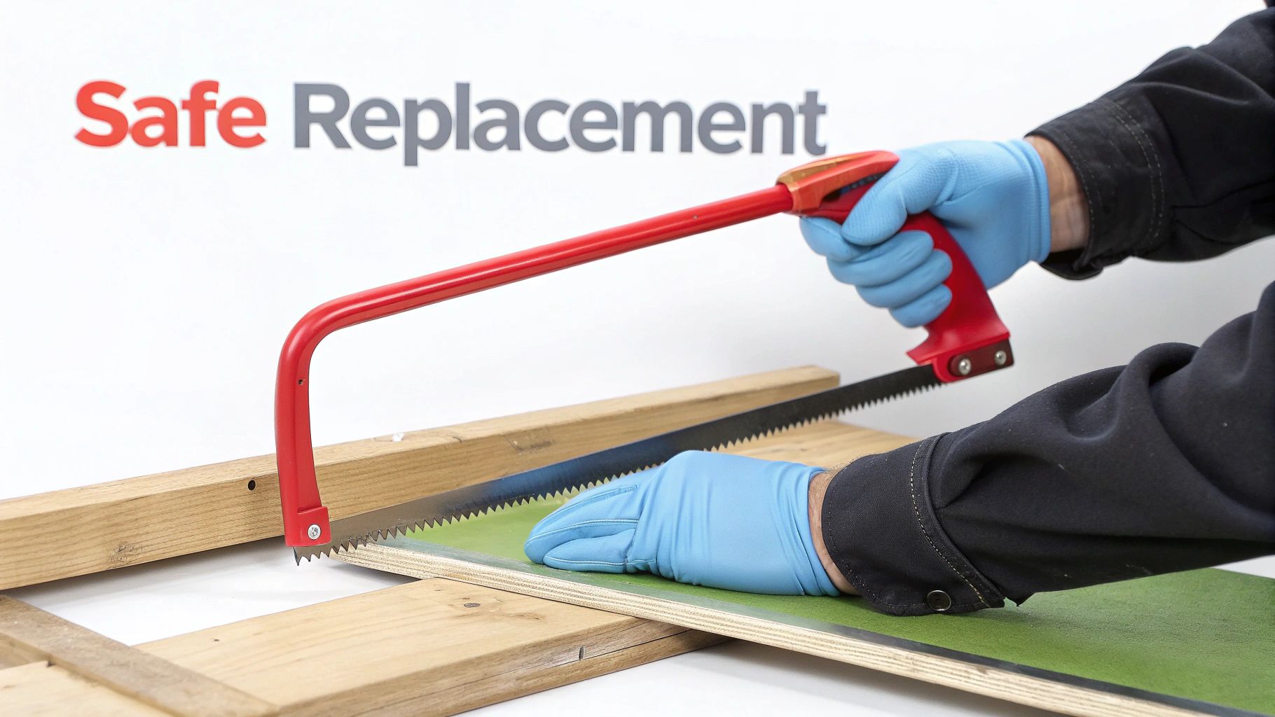 On-site blade change process