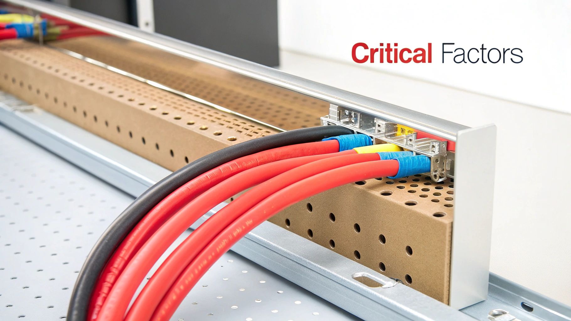 Engineers reviewing cable tray installation plans on a construction site.