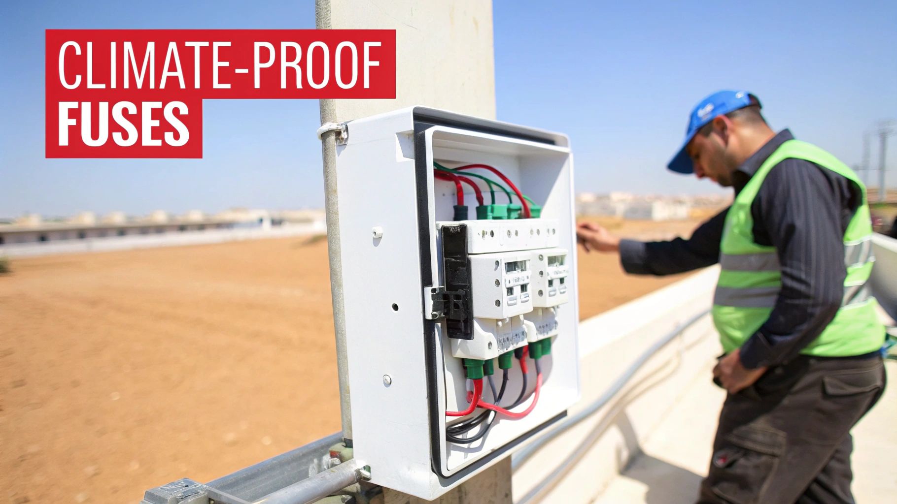 A close-up of various industrial fuses and a fuse holder showcasing different sizes and types.