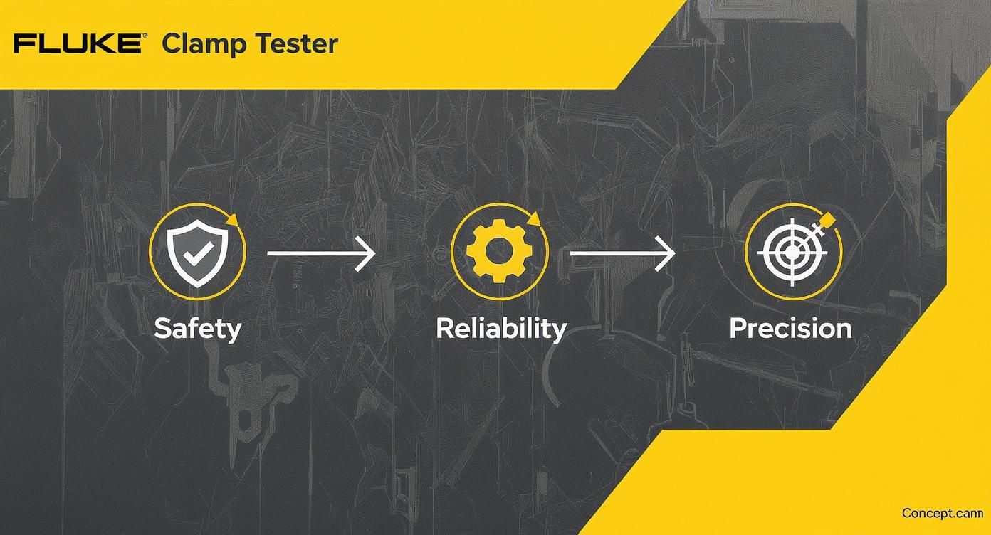 Infographic about fluke clamp tester