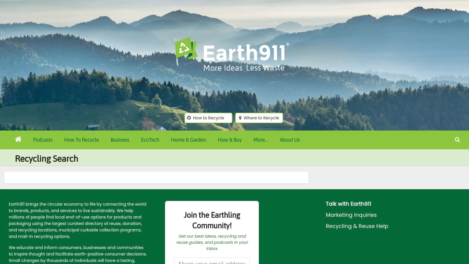 Earth911 Recycling Search (iRecycle app)