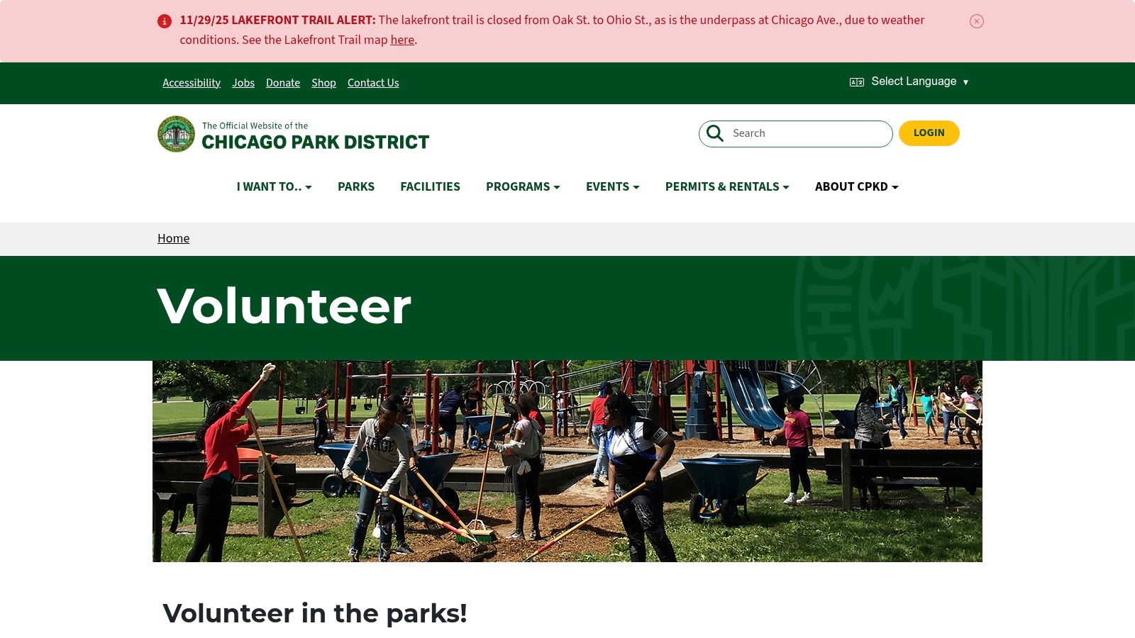 Chicago Park District – Volunteer Programs