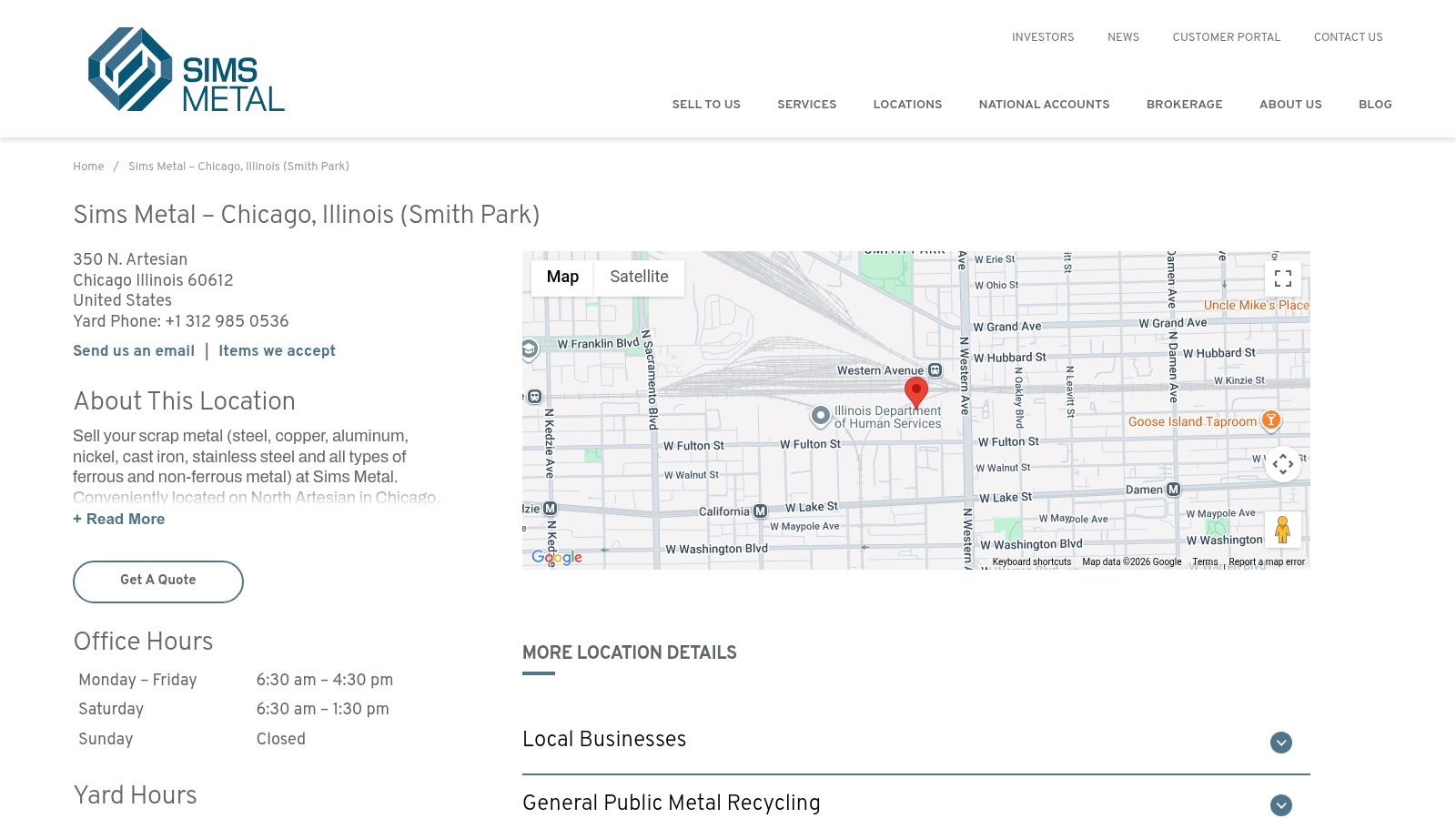 Sims Metal – Chicago (Smith Park yard)