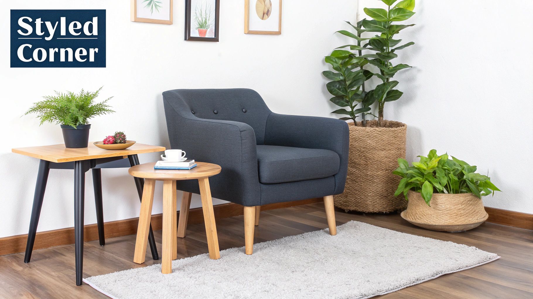 A beautifully designed toddler table and chair set placed in a sunlit, modern living room corner.