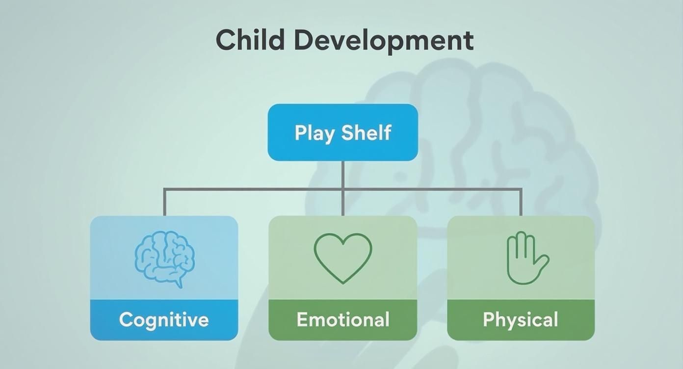 Infographic about montessori play shelf