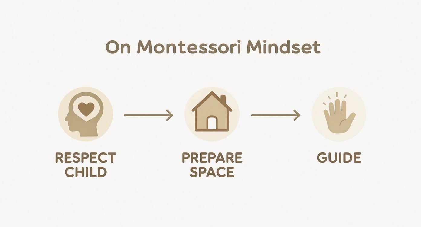 Infographic about montessori education at home