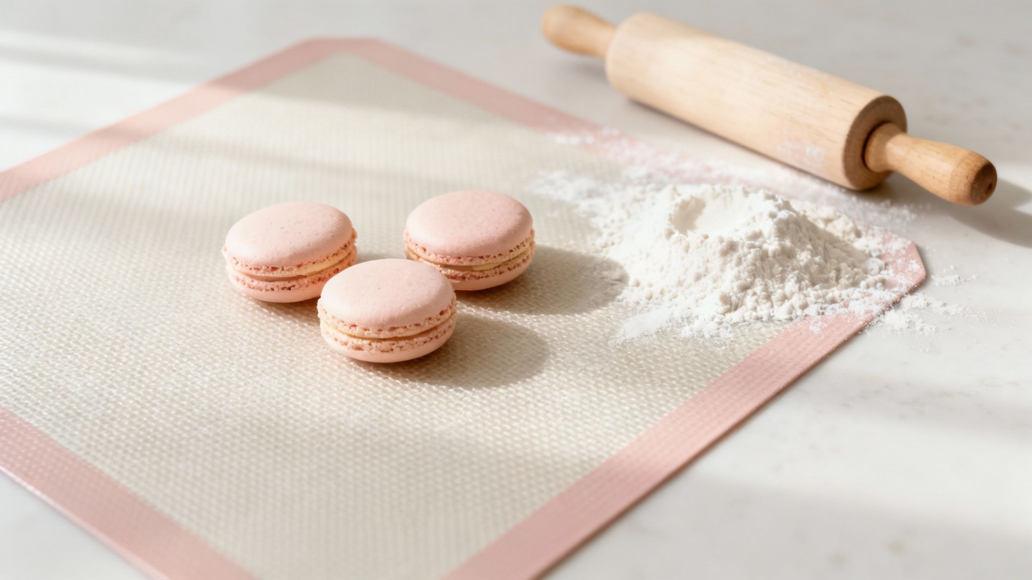 A blue silicone baking mat lying flat, ready for use in the kitchen.