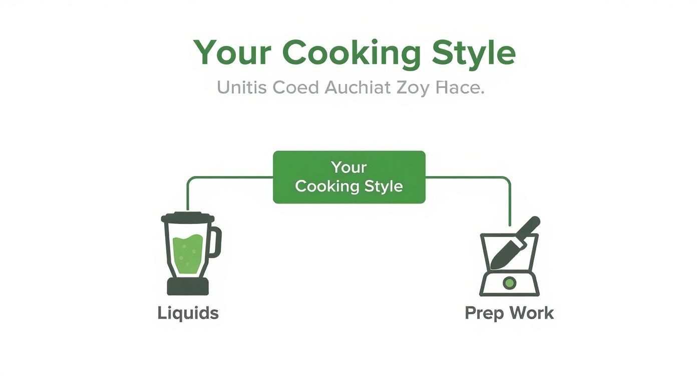 Infographic about blender vs food processor
