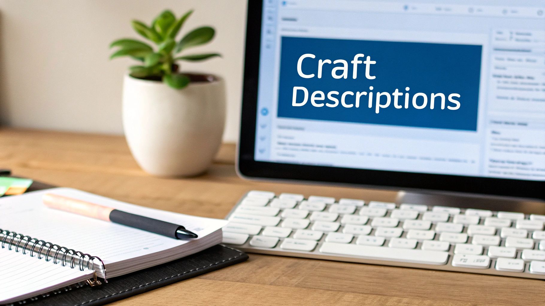 A person at a desk sketching out a plan on a piece of paper, symbolizing the thoughtful process of crafting a meta description from a blank slate.