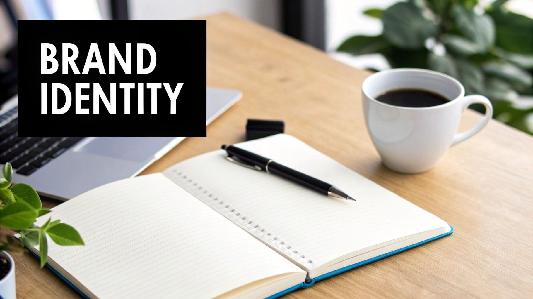 Woman sketching brand identity concepts on a tablet.