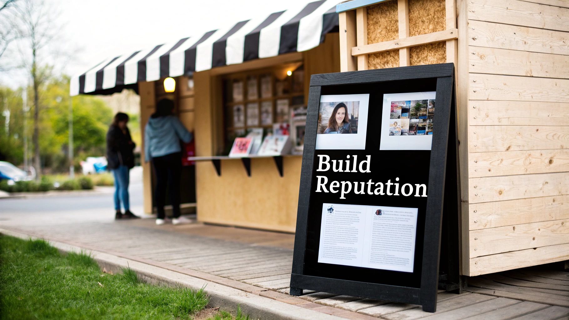 A group of people collaborating on a digital marketing strategy, representing off page SEO efforts.