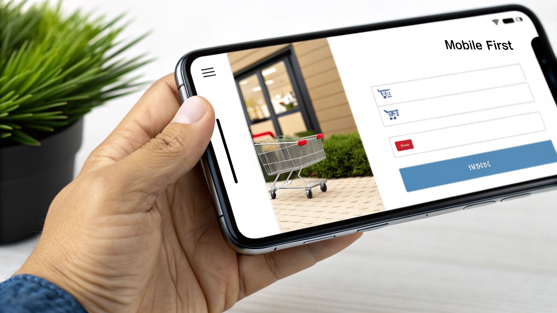 A person successfully making a purchase on their smartphone.