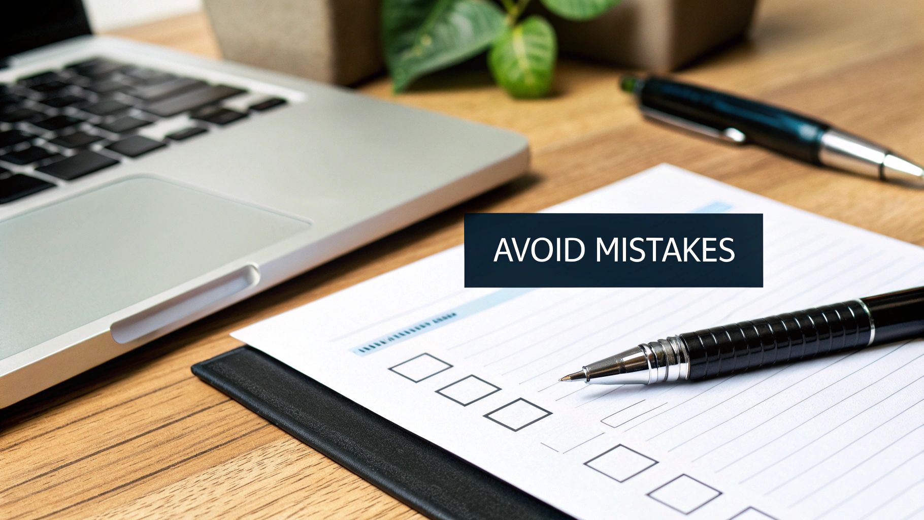 An image showing a red 'X' mark over a poorly written meta description, symbolizing common errors to avoid.