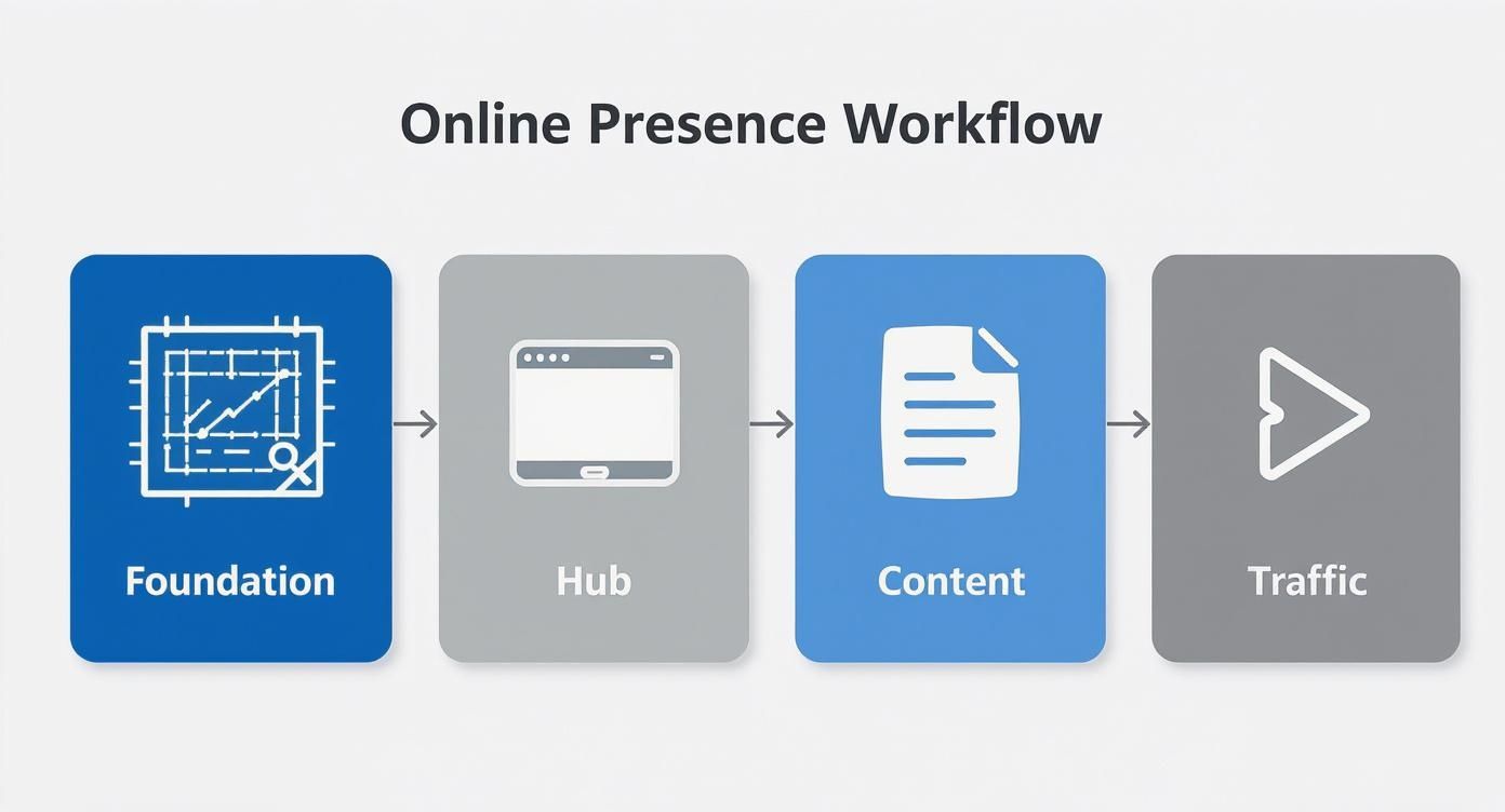 Infographic about how to build online presence
